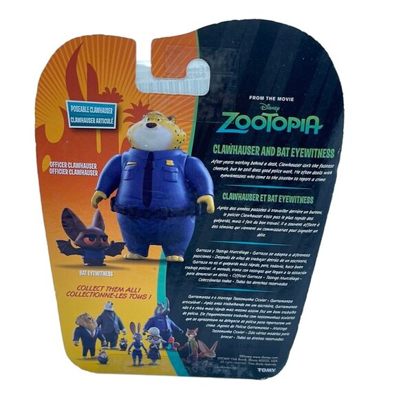 Disney 2016 Zootopia Clawhauser and Bat Eyewitness Figures by Tomy - Picture 4 of 4